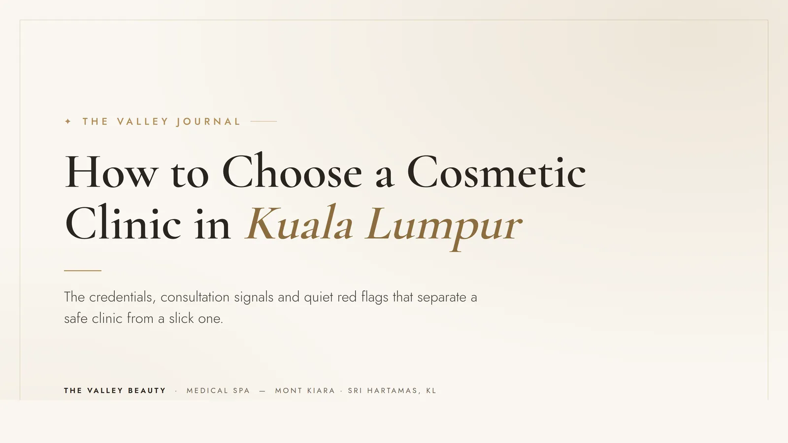 How to choose a cosmetic surgery clinic in Kuala Lumpur